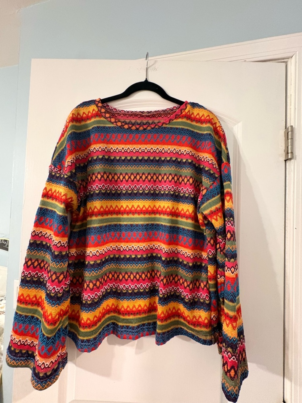 Fiesta Multicolor Striped Knit Blouse - Bright Patterned Pullover